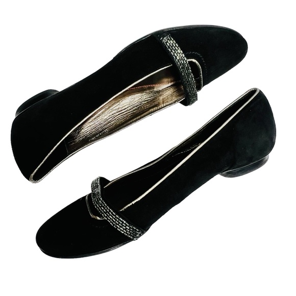 Coach Black Suede Flats ELISSA Shoes Size 8B - Picture 5 of 14